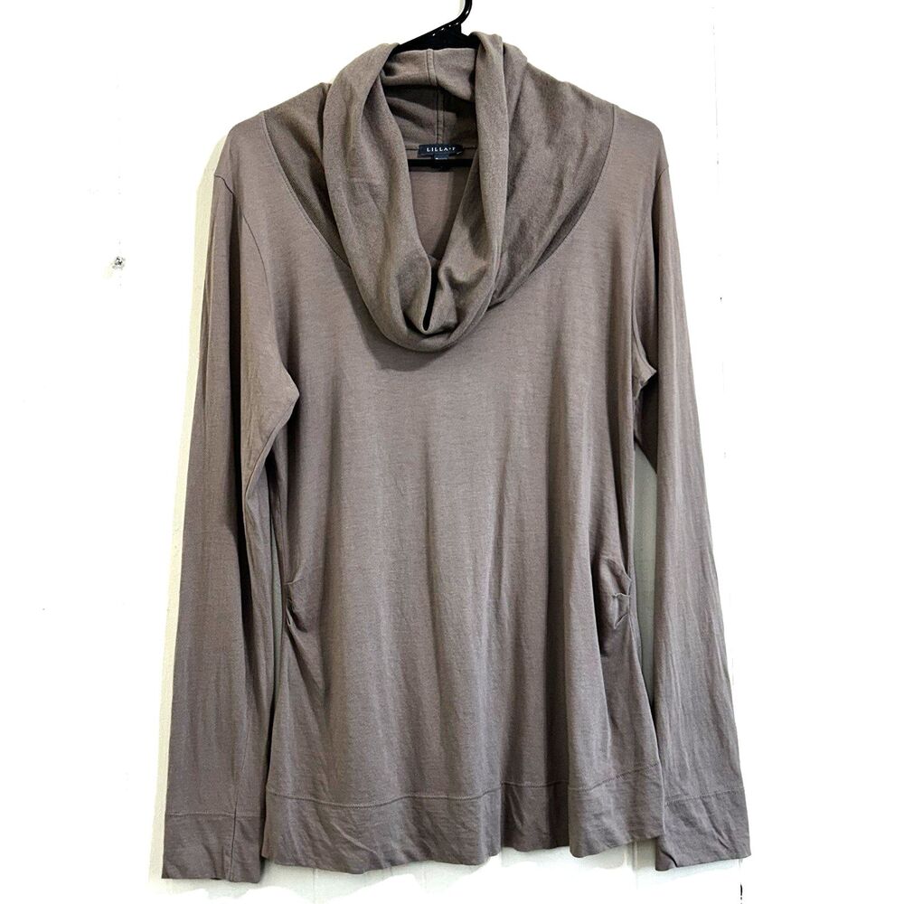 Lilla P Pullover Sweatshirt Top Size Large Cowl Neckline Long Sleeve Soft Lounge